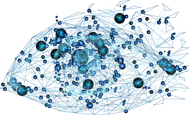 Abstract digital network forming the shape of an eye, symbolizing vigilance, oversight, and intelligent monitoring